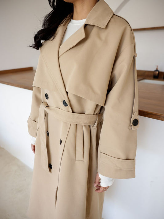 Premium Kalite İçi Astarlı Uzun Trençkot