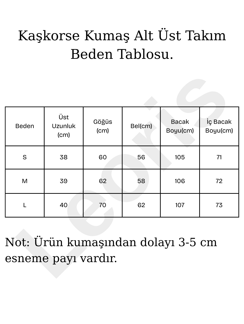 Kaşkorse Kumaş Bol Paça Pantolonlu Alt-Üst Takım