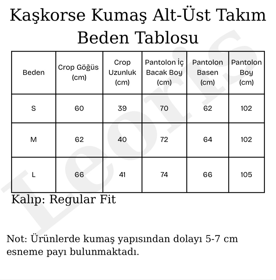 Alt-Üst Takım Kaşkorse Kumaş Bol Paça Pantolonlu