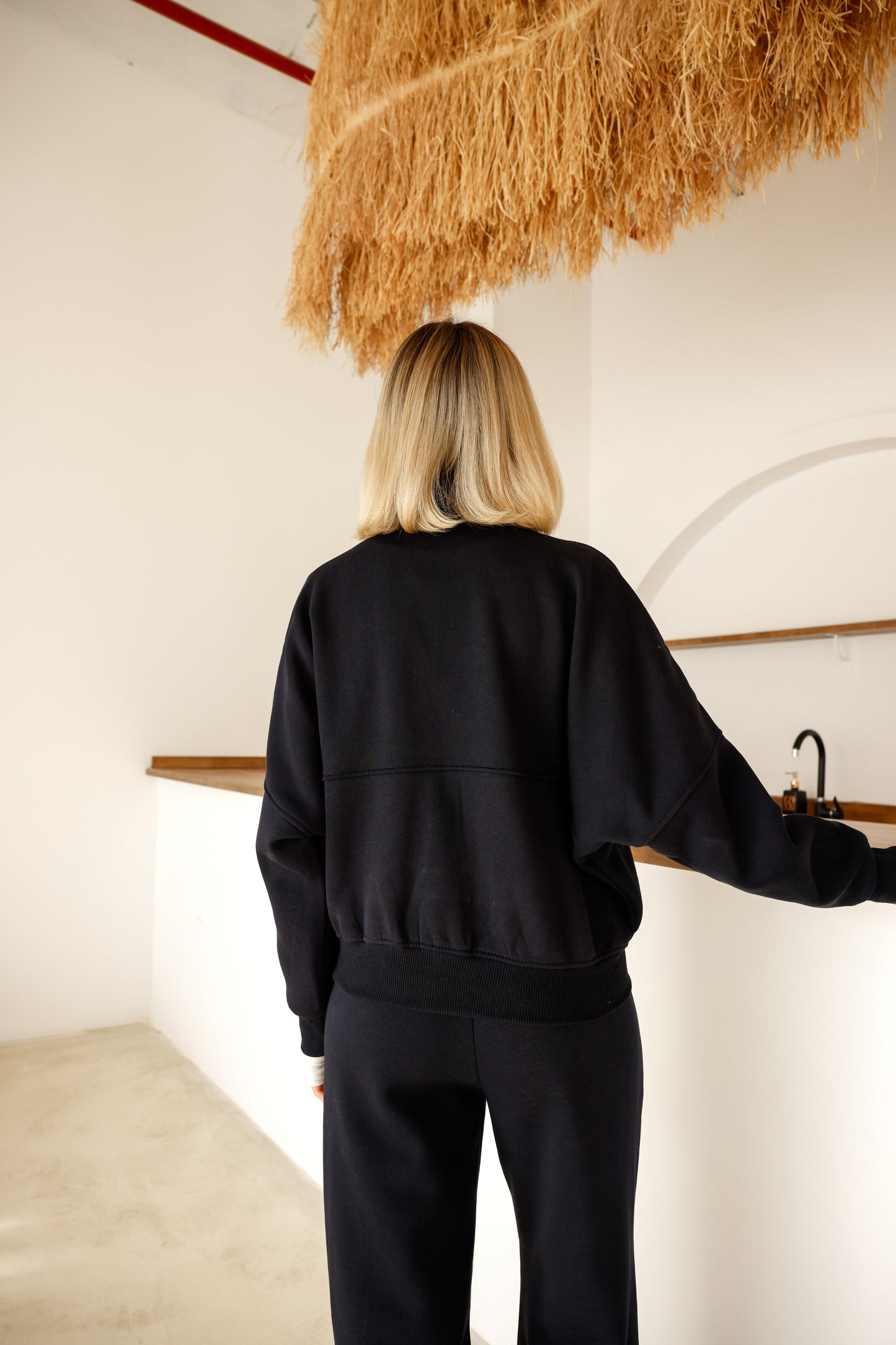 Alt-Üst  Takım Geniş Paça Eşofman Altı ve Fermuarlı Hırka 3-İplik