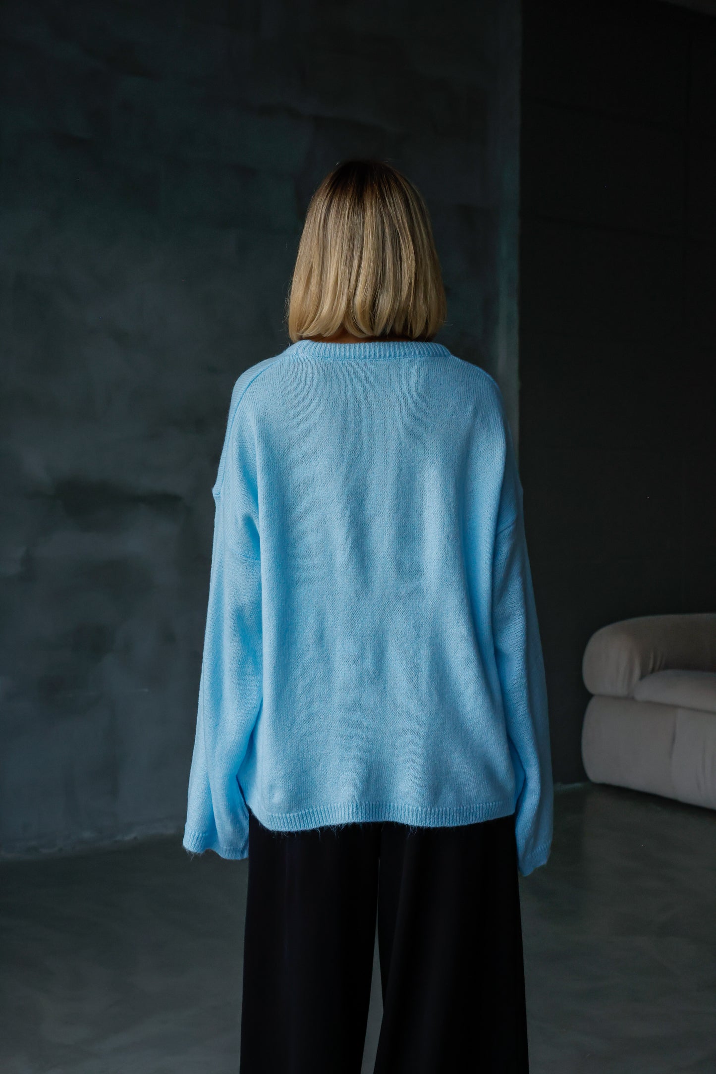 Oversize Salaş Sakallı Triko Kazak