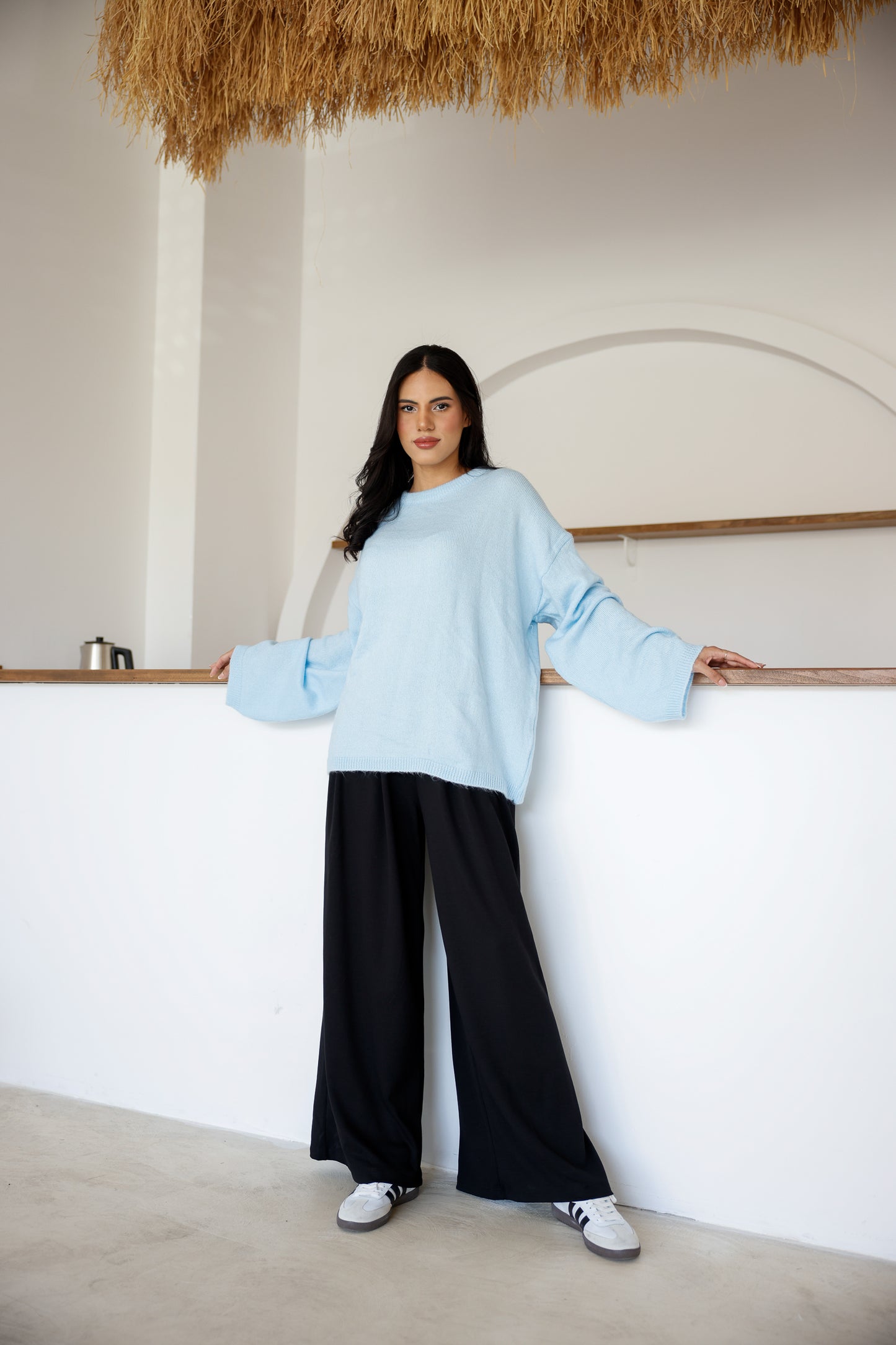 Oysh Modal Kumaş Beli Lastikli Pileli Pantolon