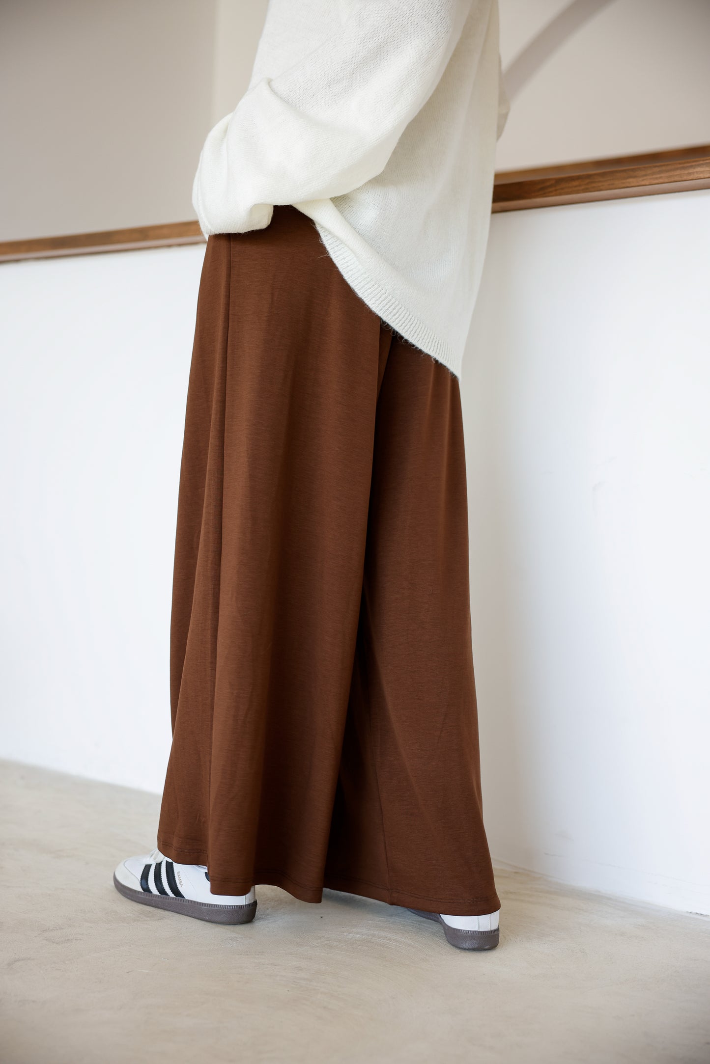 Oysh Modal Kumaş Beli Lastikli Pileli Pantolon