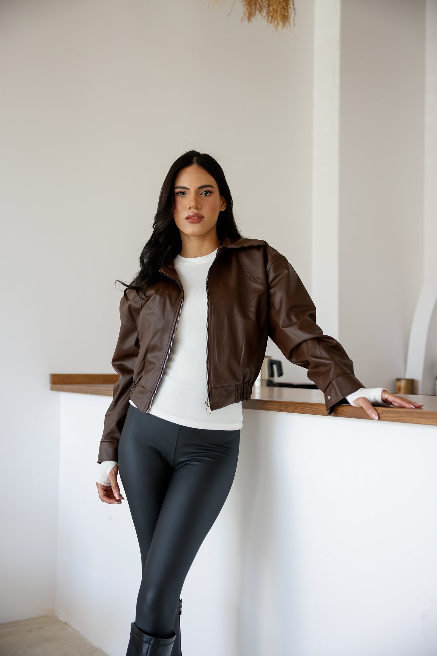 Polo Yaka Deri Ceket