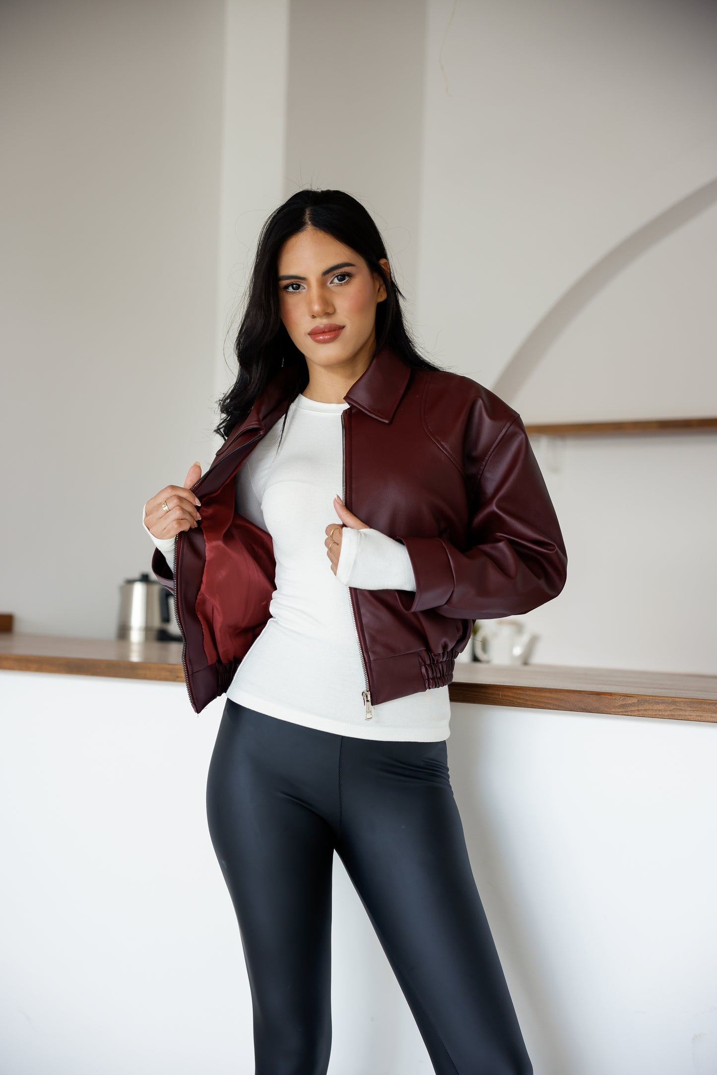 Polo Yaka Deri Ceket