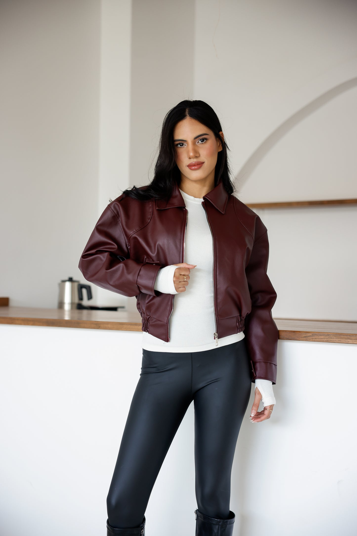 Polo Yaka Deri Ceket