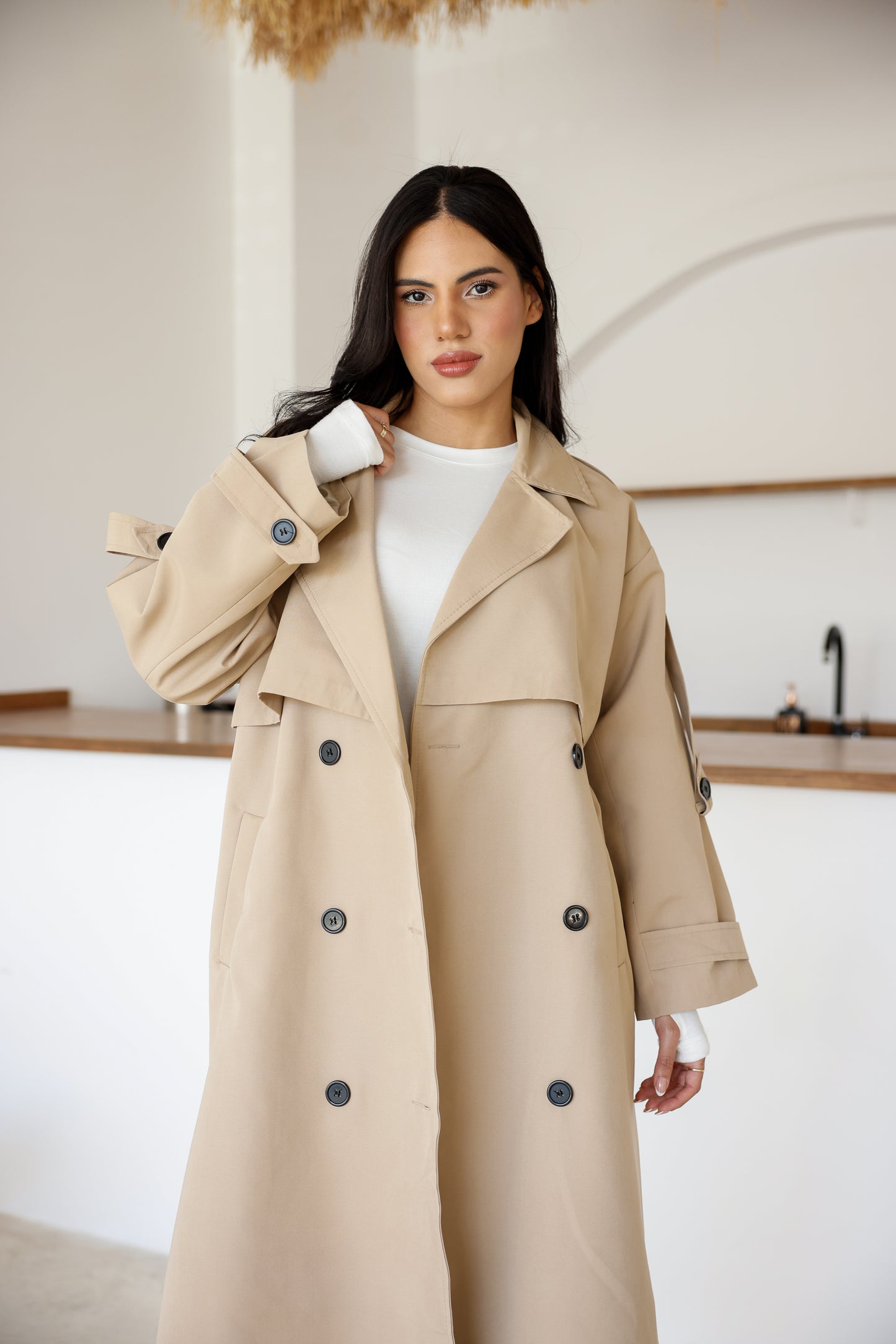 Premium Kalite İçi Astarlı Uzun Trençkot