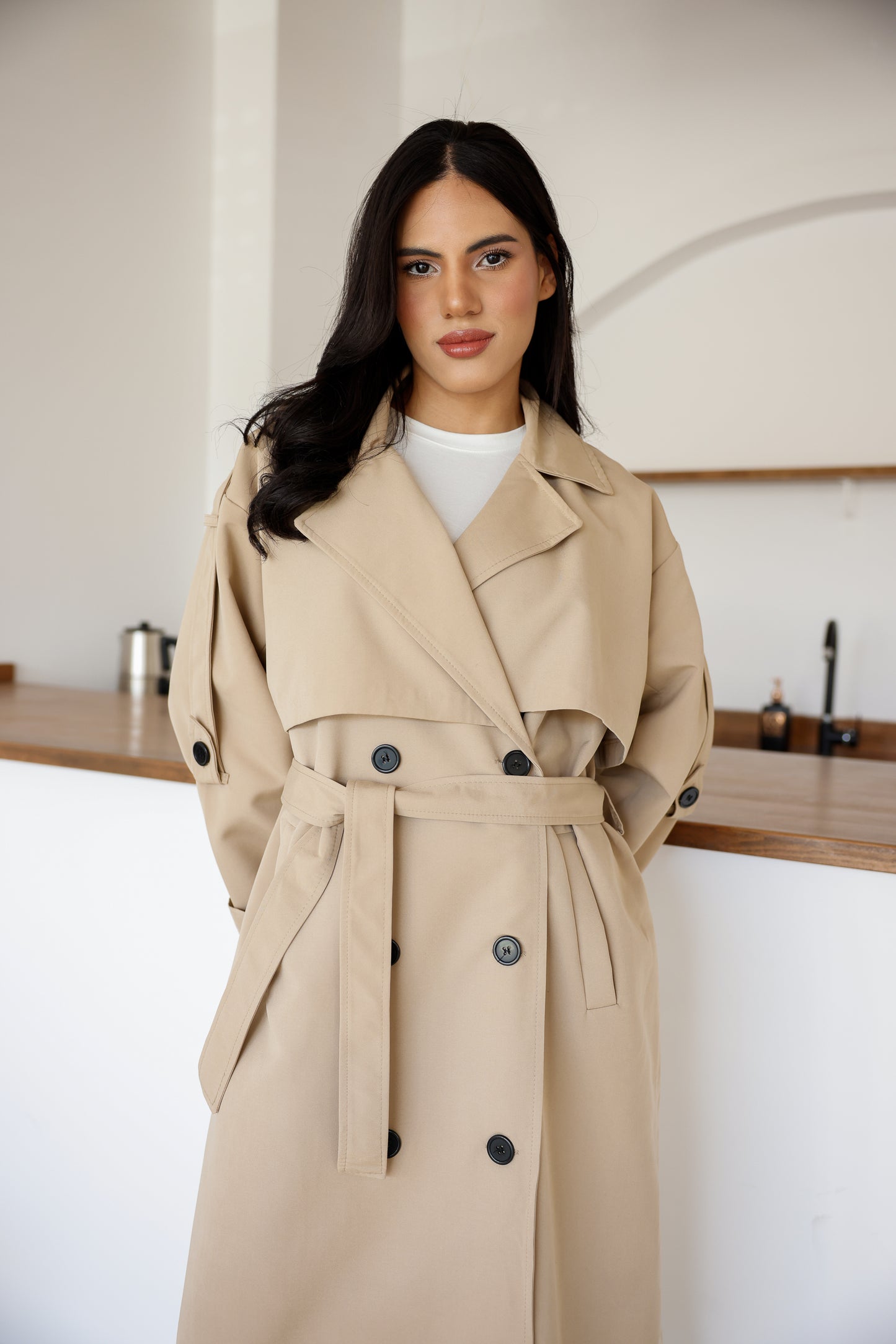 Premium Kalite İçi Astarlı Uzun Trençkot