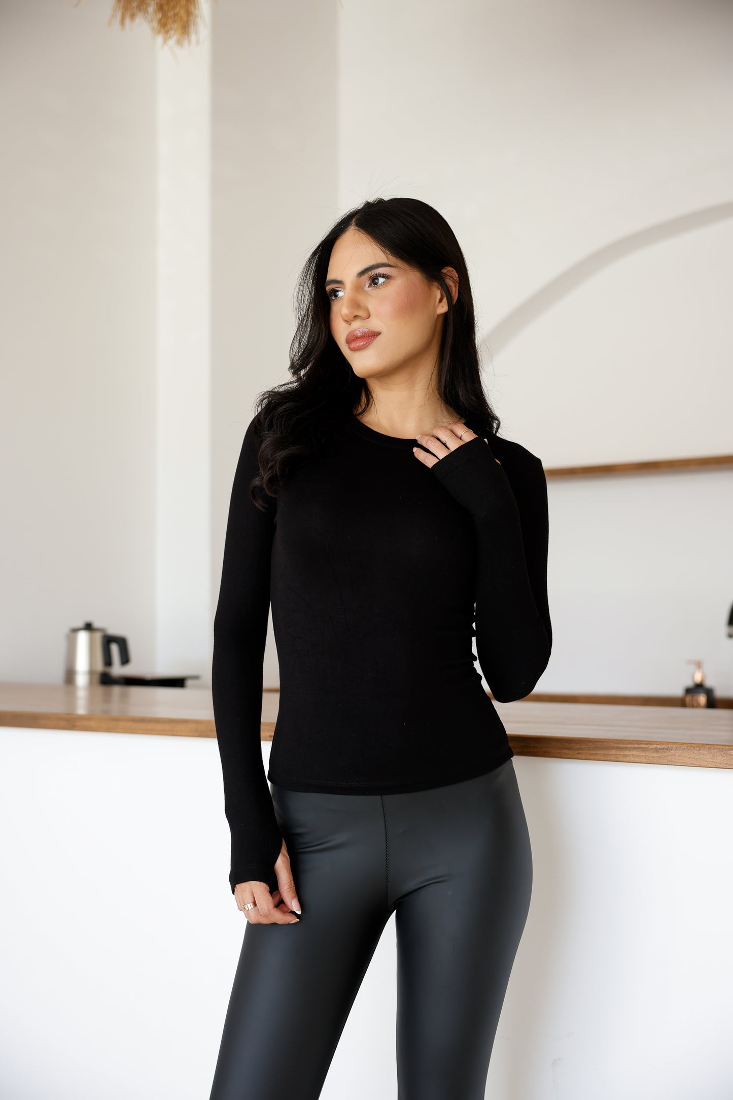 Uzun Kollu Parmak Geçmeli Modal Body Premium Kalite