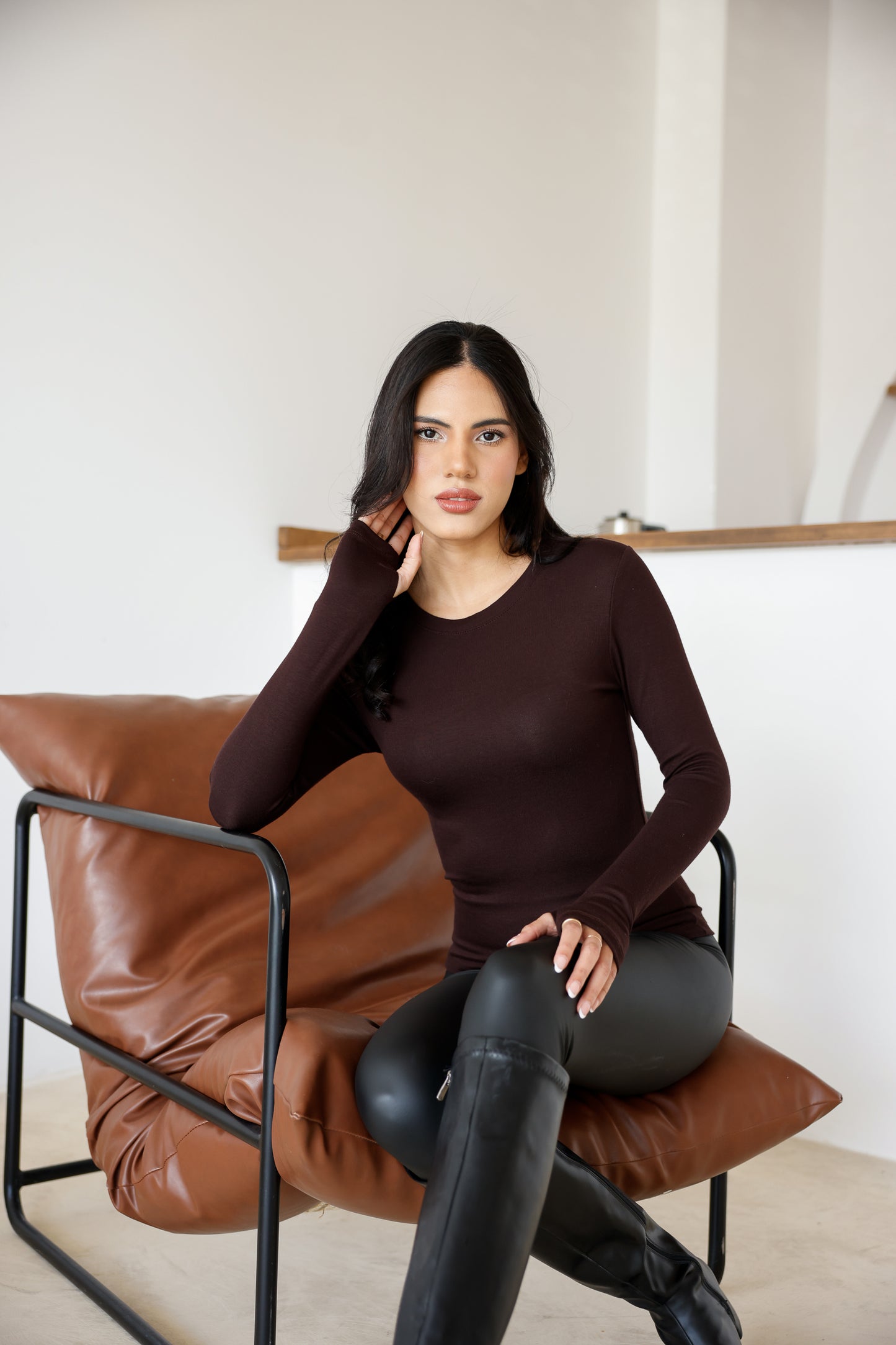 Uzun Kollu Parmak Geçmeli Modal Body Premium Kalite