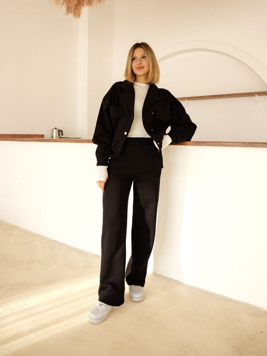 Beli Lastikli Geniş Paça Premium Kalite Pantolon