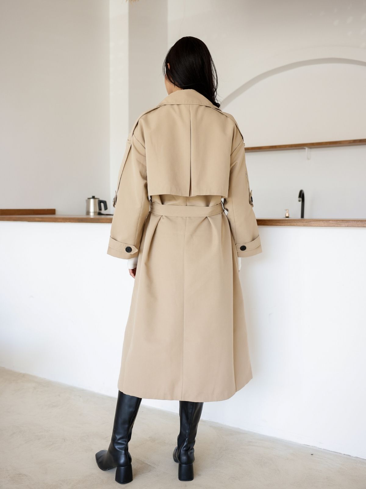 Premium Kalite İçi Astarlı Uzun Trençkot