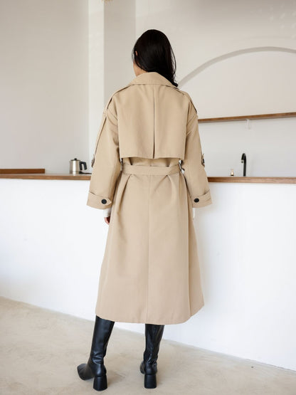 Premium Kalite İçi Astarlı Uzun Trençkot