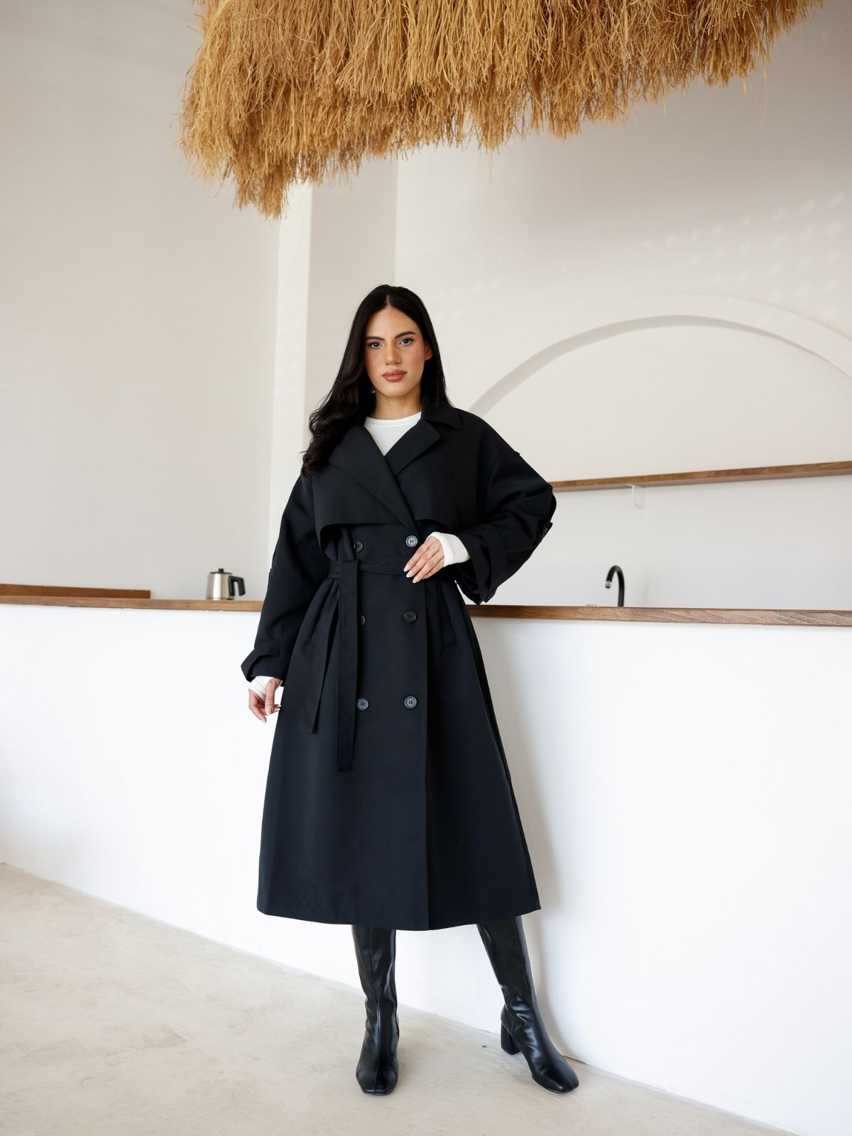 Premium Kalite İçi Astarlı Uzun Trençkot