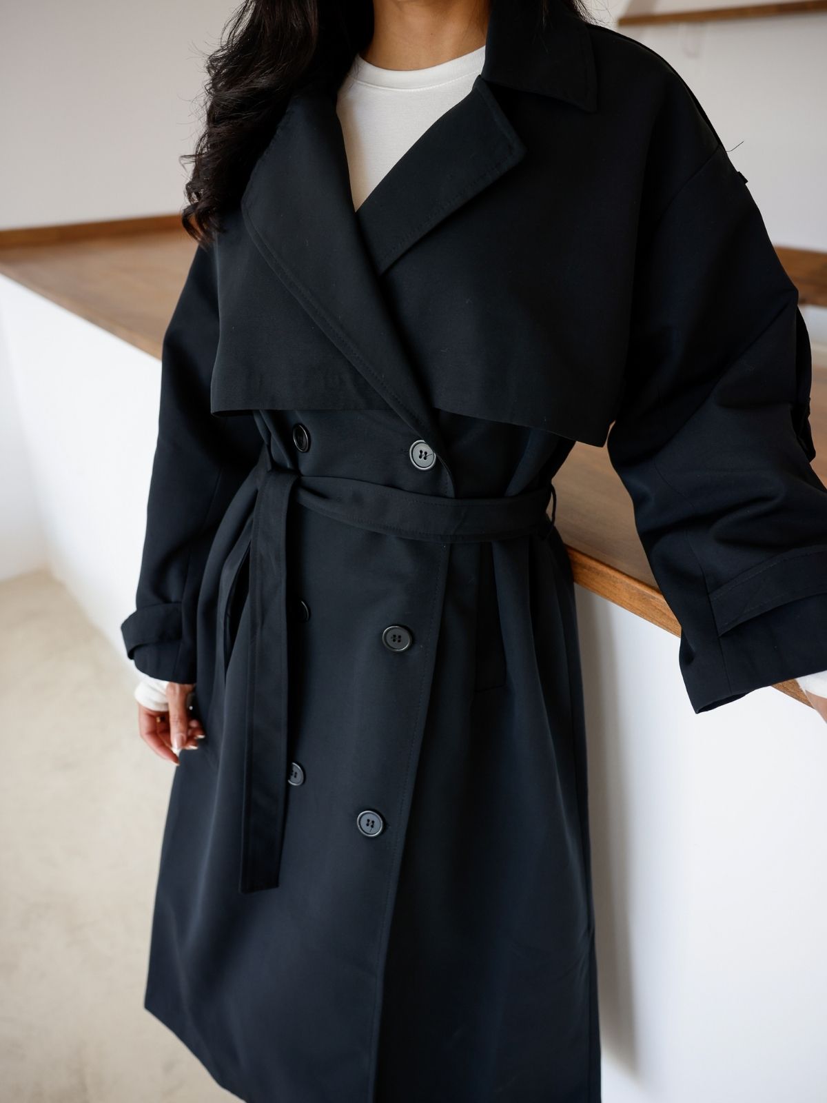 Premium Kalite İçi Astarlı Uzun Trençkot