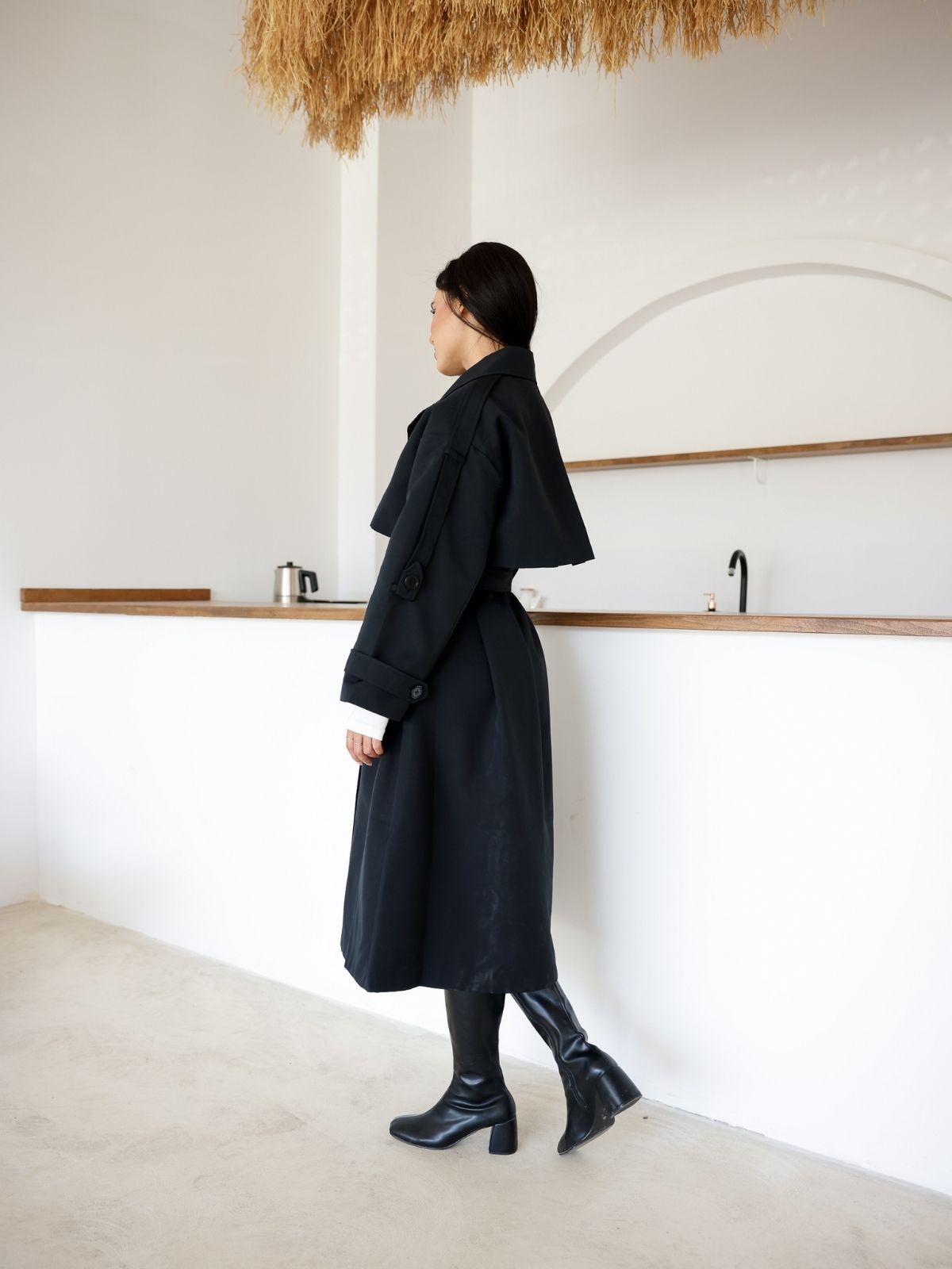 Premium Kalite İçi Astarlı Uzun Trençkot