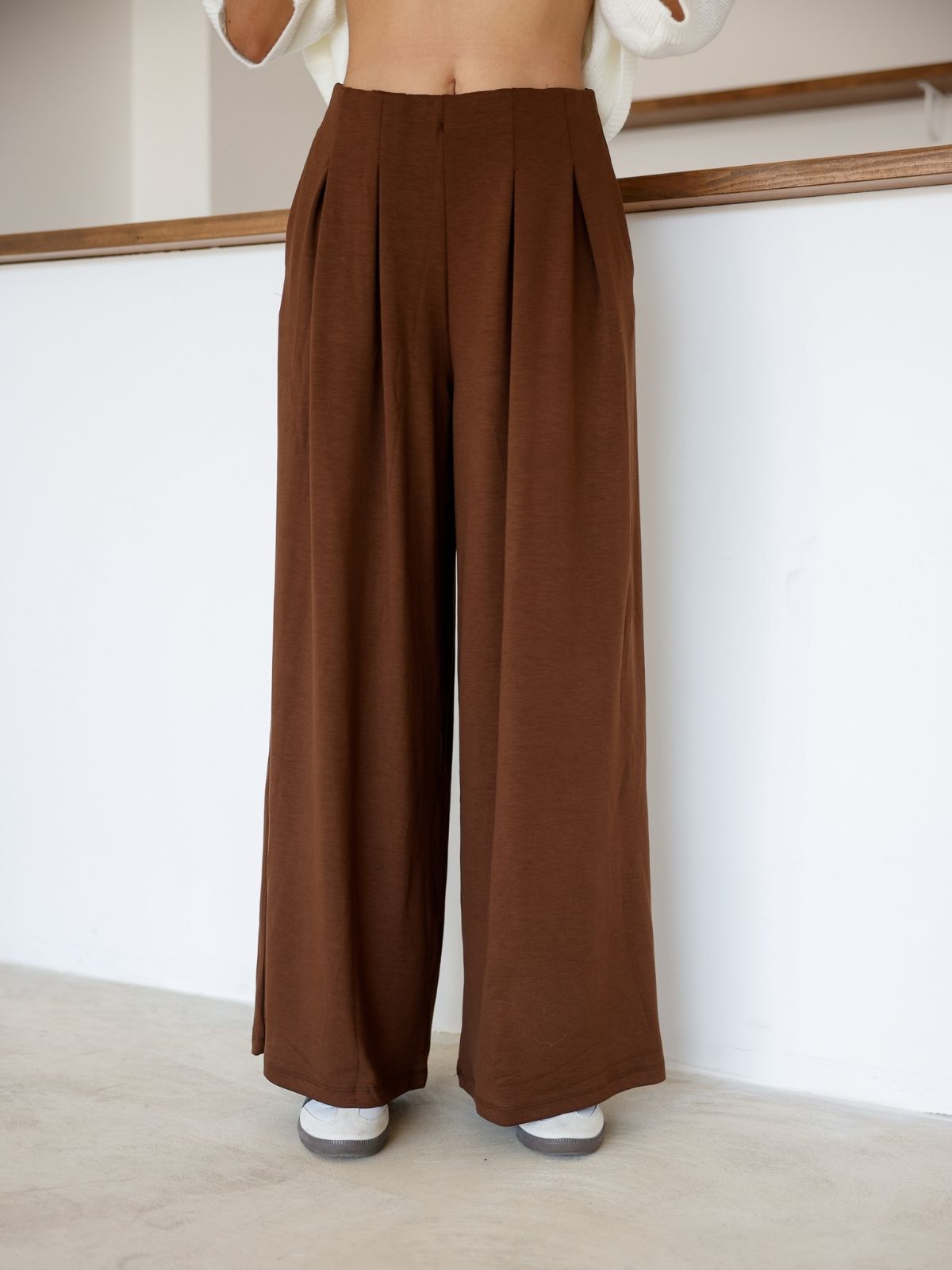 Oysh Modal Kumaş Beli Lastikli Pileli Pantolon