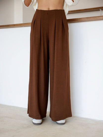 Oysh Modal Kumaş Beli Lastikli Pileli Pantolon