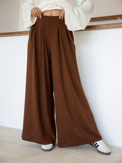 Oysh Modal Kumaş Beli Lastikli Pileli Pantolon