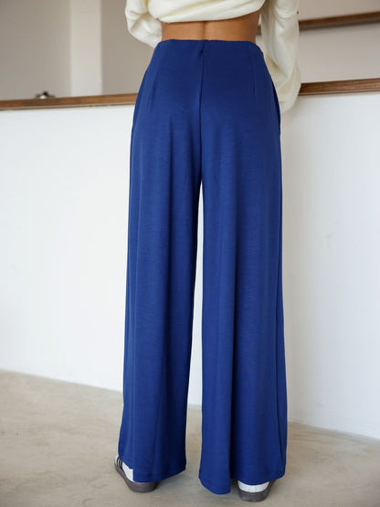 Oysh Modal Kumaş Beli Lastikli Pileli Pantolon