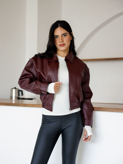 Polo Yaka Deri Ceket