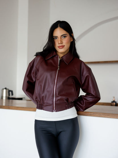 Polo Yaka Deri Ceket