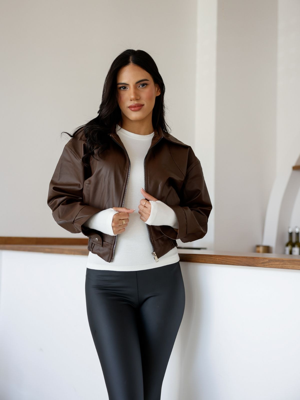 Polo Yaka Deri Ceket