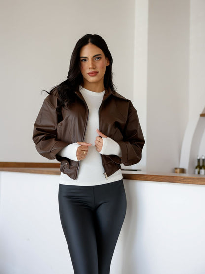 Polo Yaka Deri Ceket