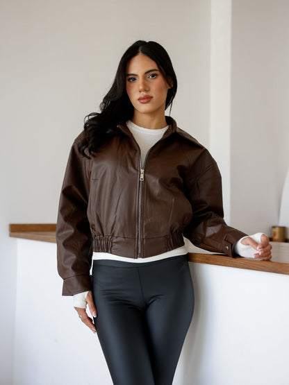 Polo Yaka Deri Ceket