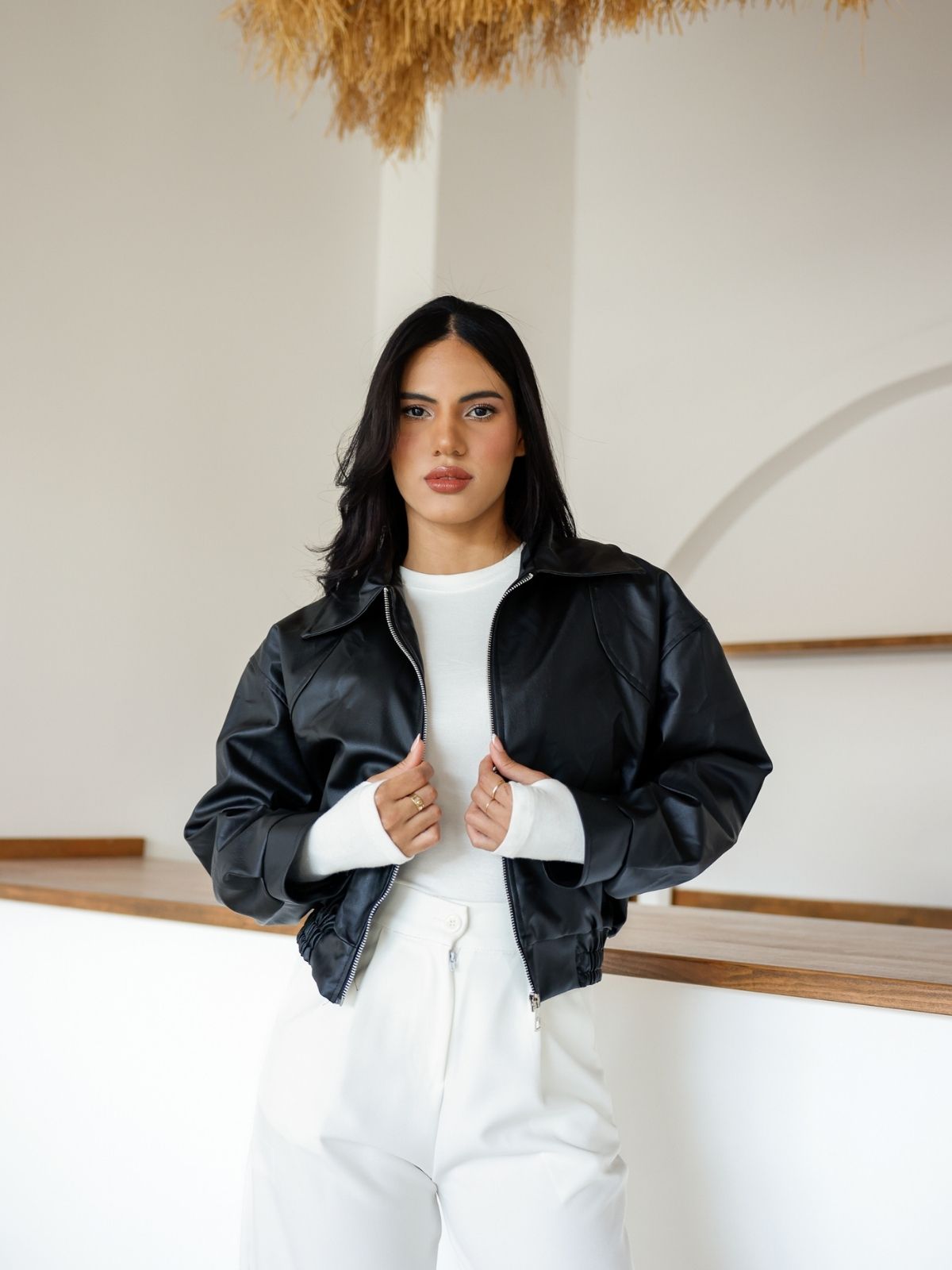 Polo Yaka Deri Ceket