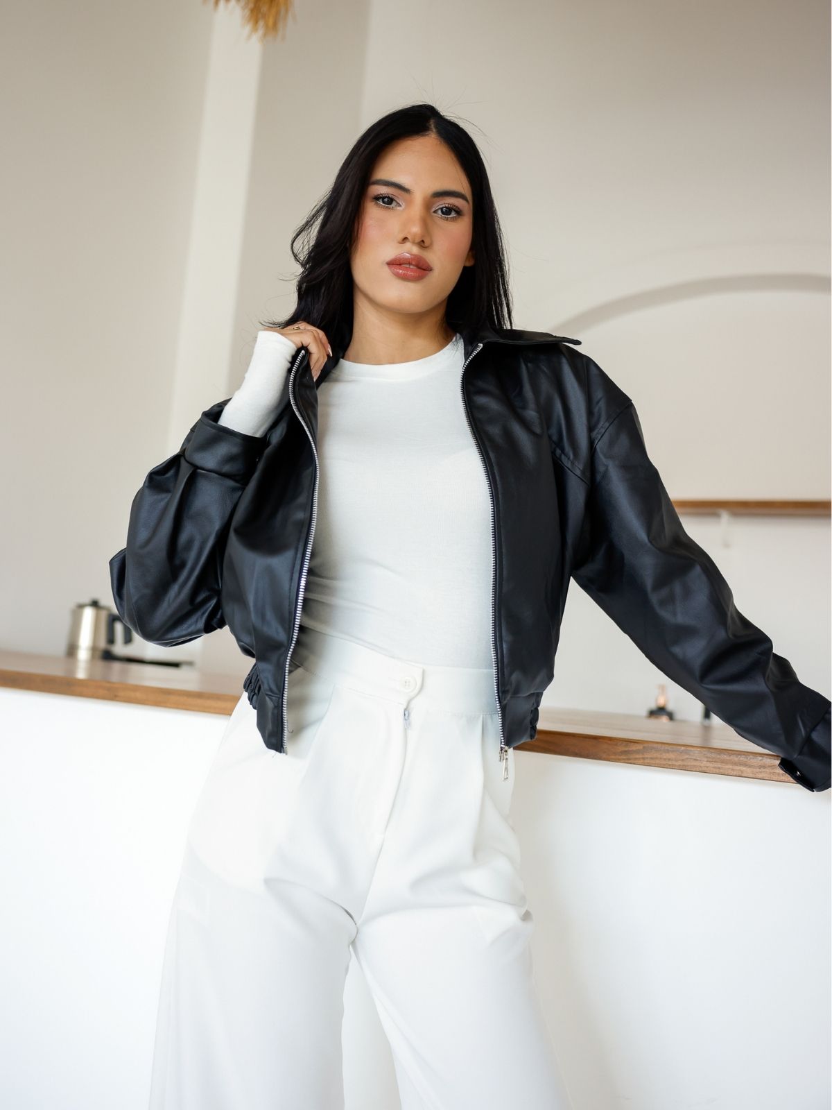 Polo Yaka Deri Ceket