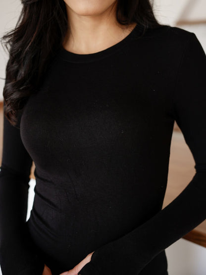 Uzun Kollu Parmak Geçmeli Modal Body Premium Kalite