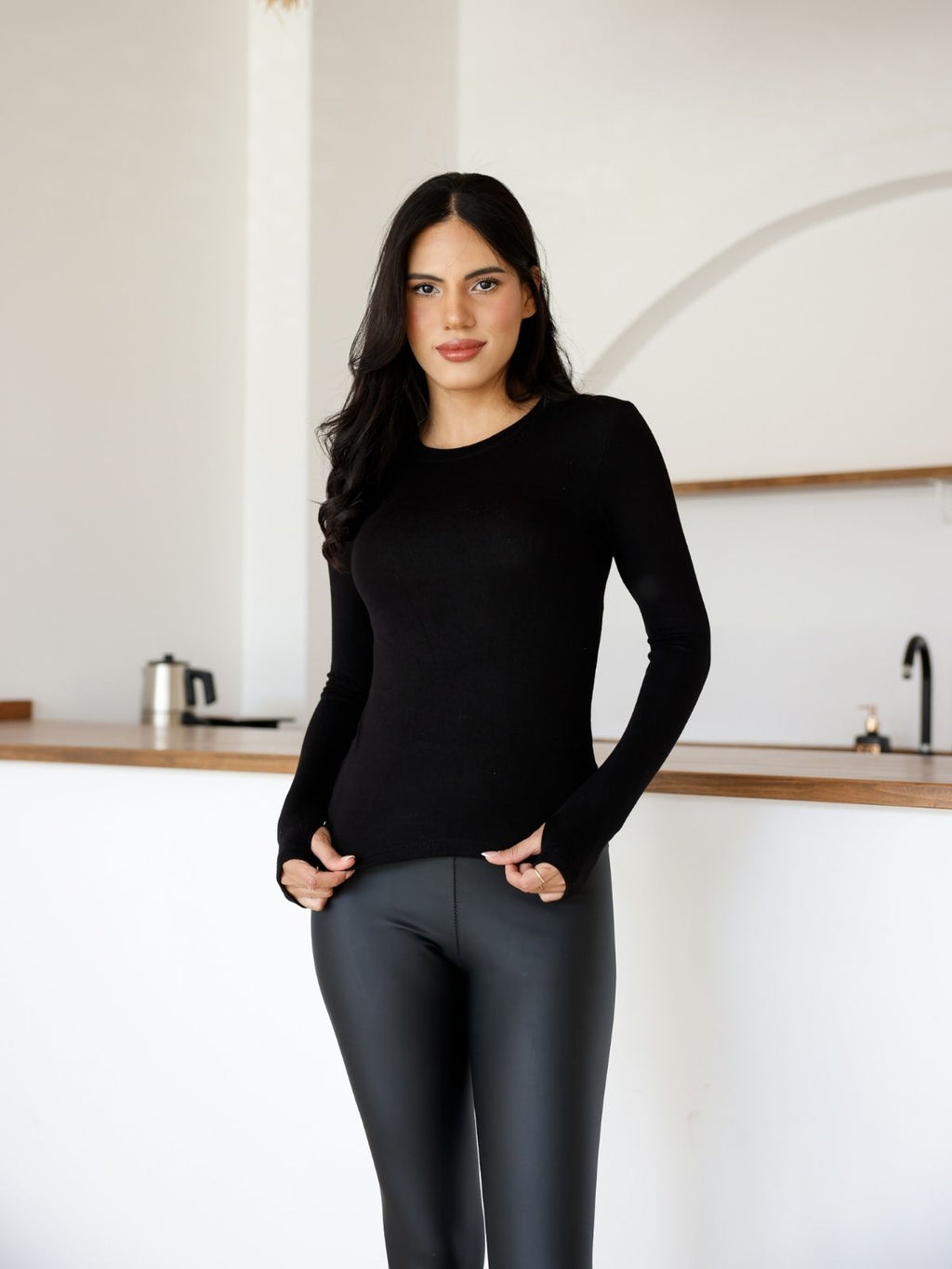 Uzun Kollu Parmak Geçmeli Modal Body Premium Kalite