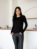 Uzun Kollu Parmak Geçmeli Modal Body Premium Kalite