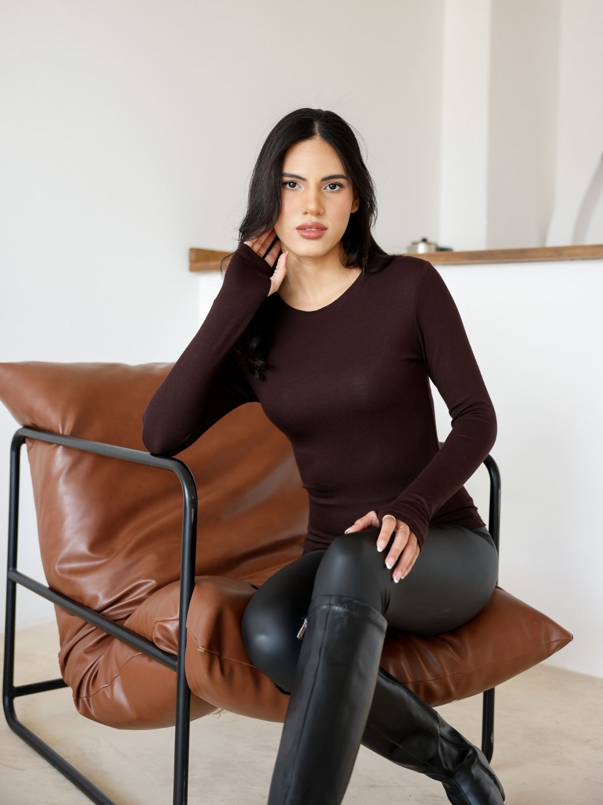 Uzun Kollu Parmak Geçmeli Modal Body Premium Kalite