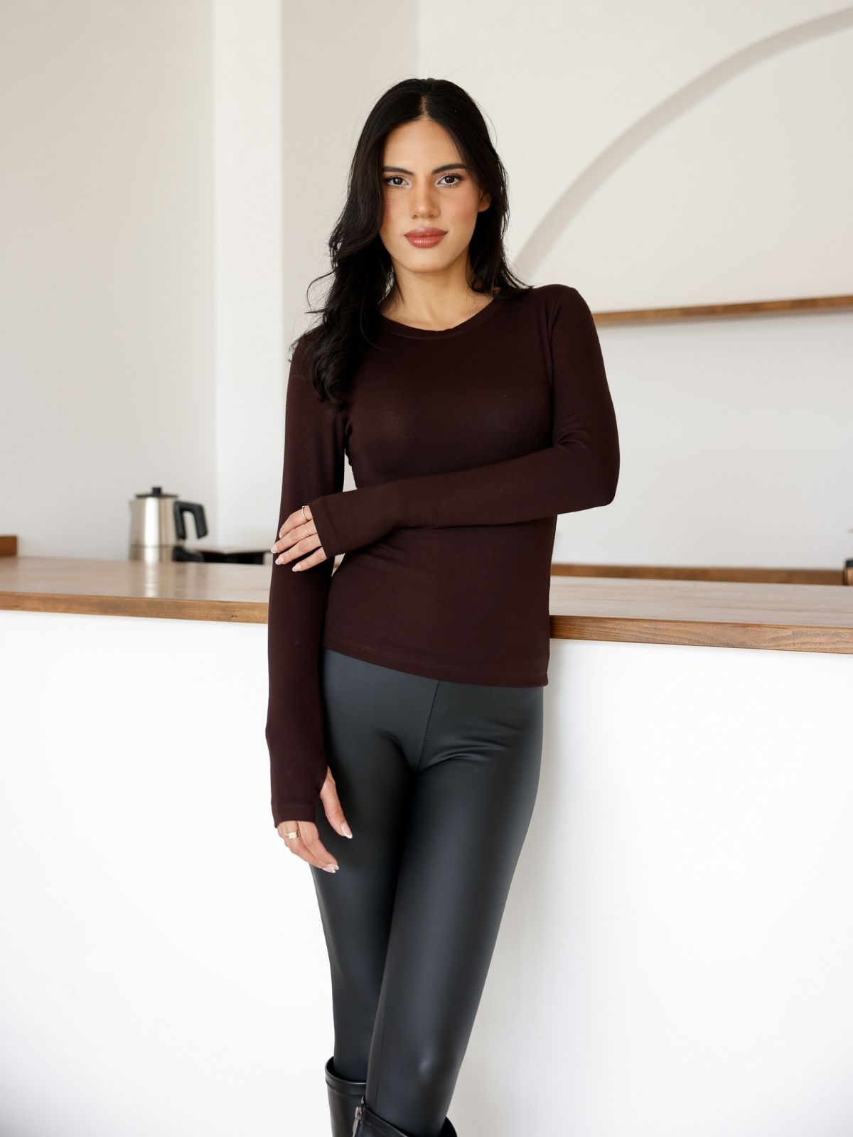 Uzun Kollu Parmak Geçmeli Modal Body Premium Kalite