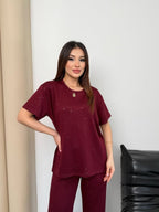 Simli Modal Kumaş Alt Üst Takım