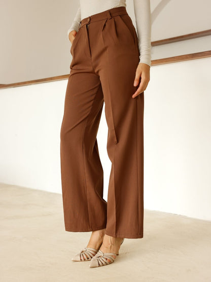 Yüksek Bel Keten Pantolon – Şık ve Dökümlü Tasarım