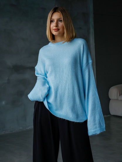 Oversize Salaş Sakallı Triko Kazak