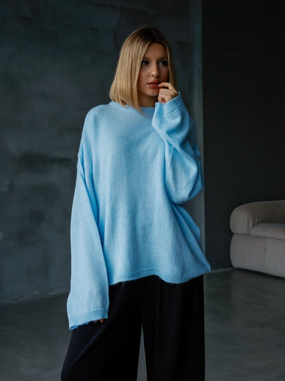 Oversize Salaş Sakallı Triko Kazak