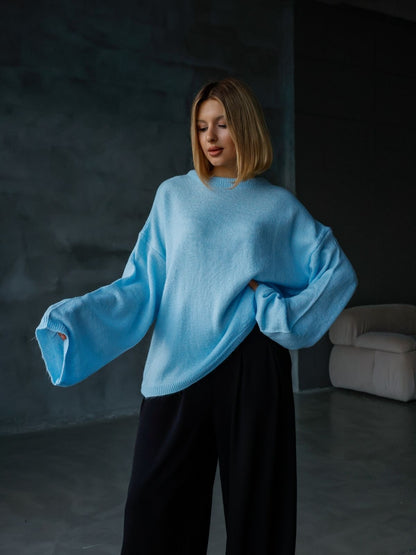 Oversize Salaş Sakallı Triko Kazak