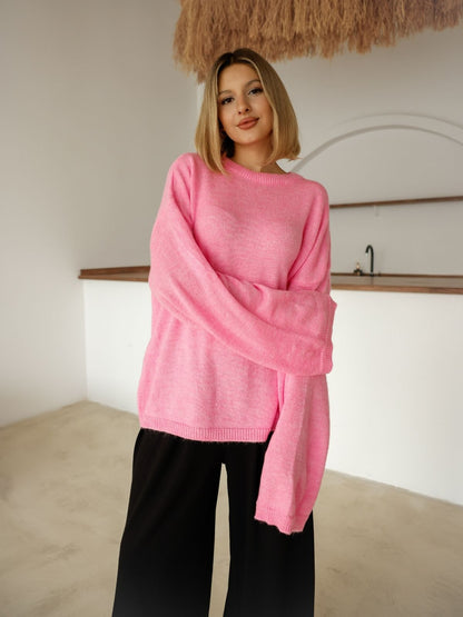 Oversize Salaş Sakallı Triko Kazak