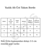 Bordo İkili Takım - Düğmeli Crop ve Yüksek Bel Palazzo Pantolon