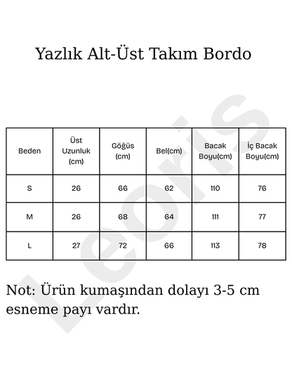 Bordo İkili Takım - Düğmeli Crop ve Yüksek Bel Palazzo Pantolon