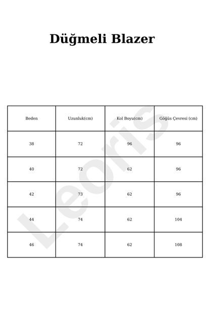 Omuzu Vatkalı Düğme Detaylı Premium Kalite Blazer Ceket
