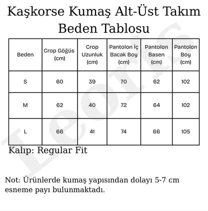 Alt-Üst Takım Kaşkorse Kumaş Bol Paça Pantolonlu