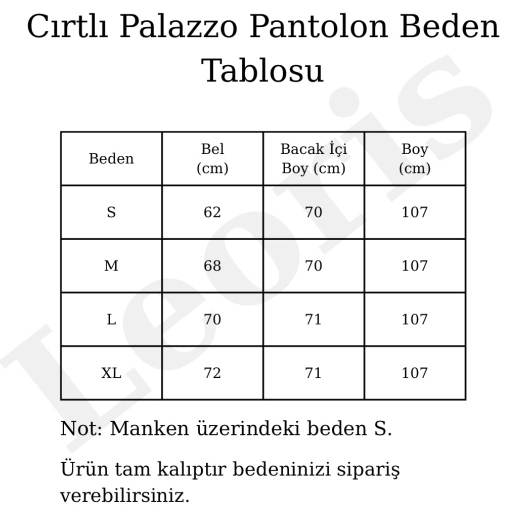 Likra Cırt Kapama Esnek Kumaş Palazzo Pantolon Siyah