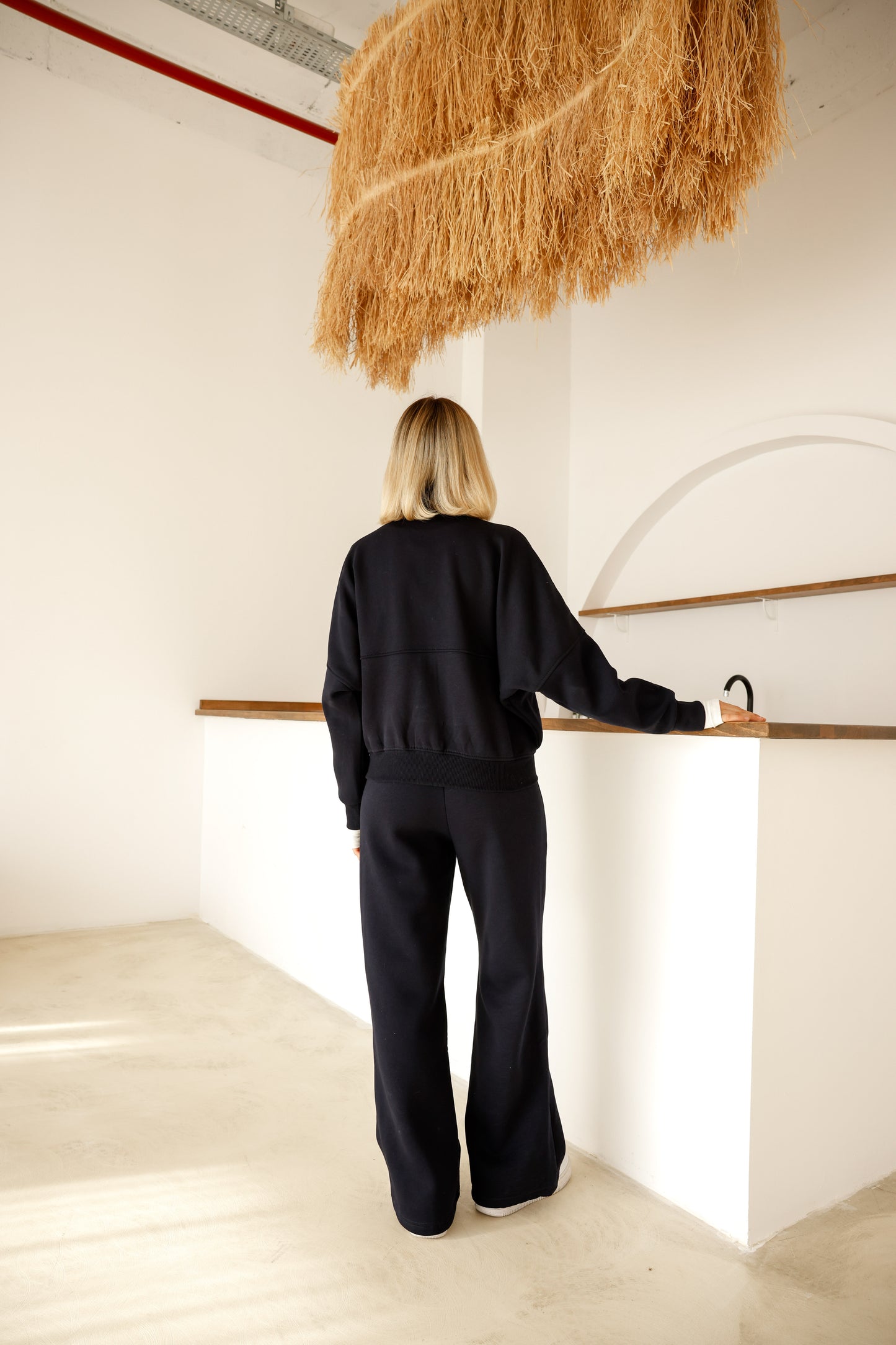 Alt-Üst  Takım Geniş Paça Eşofman Altı ve Fermuarlı Hırka 3-İplik