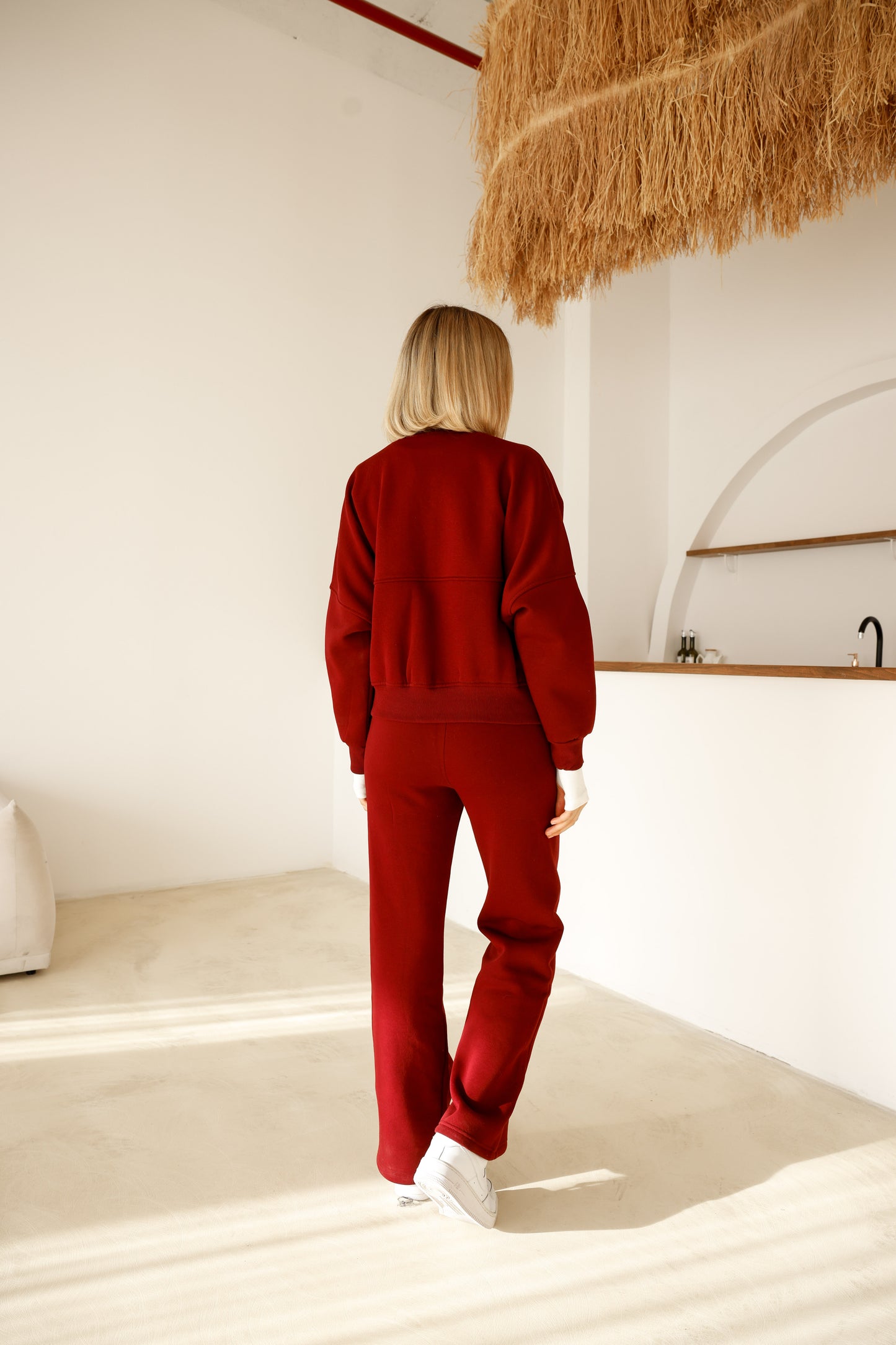 Alt-Üst  Takım Geniş Paça Eşofman Altı ve Fermuarlı Hırka 3-İplik