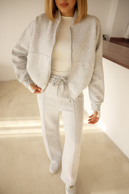 Alt-Üst  Takım Geniş Paça Eşofman Altı ve Fermuarlı Hırka 3-İplik